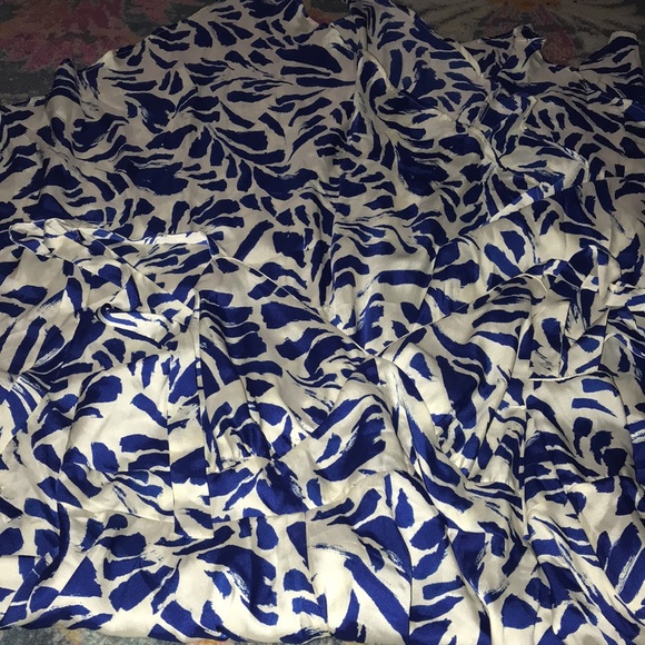 New Asymmetrical blue and white Alexis Dress - Picture 6 of 10